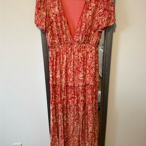 Floral Red Maxi Dress
